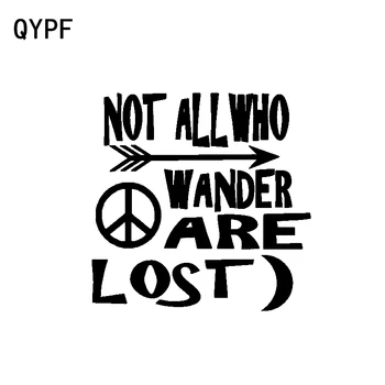 

QYPF 15CM*15CM Car Stying Not All Who Wander Are Lost Car Sticker Decal Black Silver Accessories C15-3066