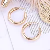 Personality 50 MM Big Gold Hoops Earrings Minimalist Thick Tube Round Circle Earrings For Women Zinc Alloy Trendy Hiphop Rock ► Photo 2/6
