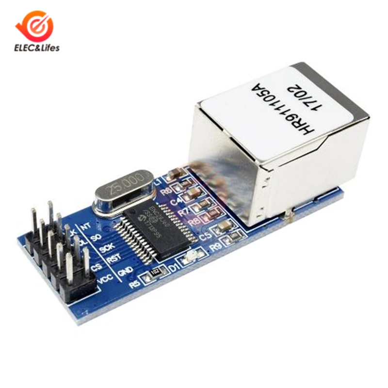 Сетевая плата Mini ENC28J60 LAN Ethernet модуль SPI интерфейс для Arduino 25 МГц Crystal AVR 51 LPC 3 В STM32