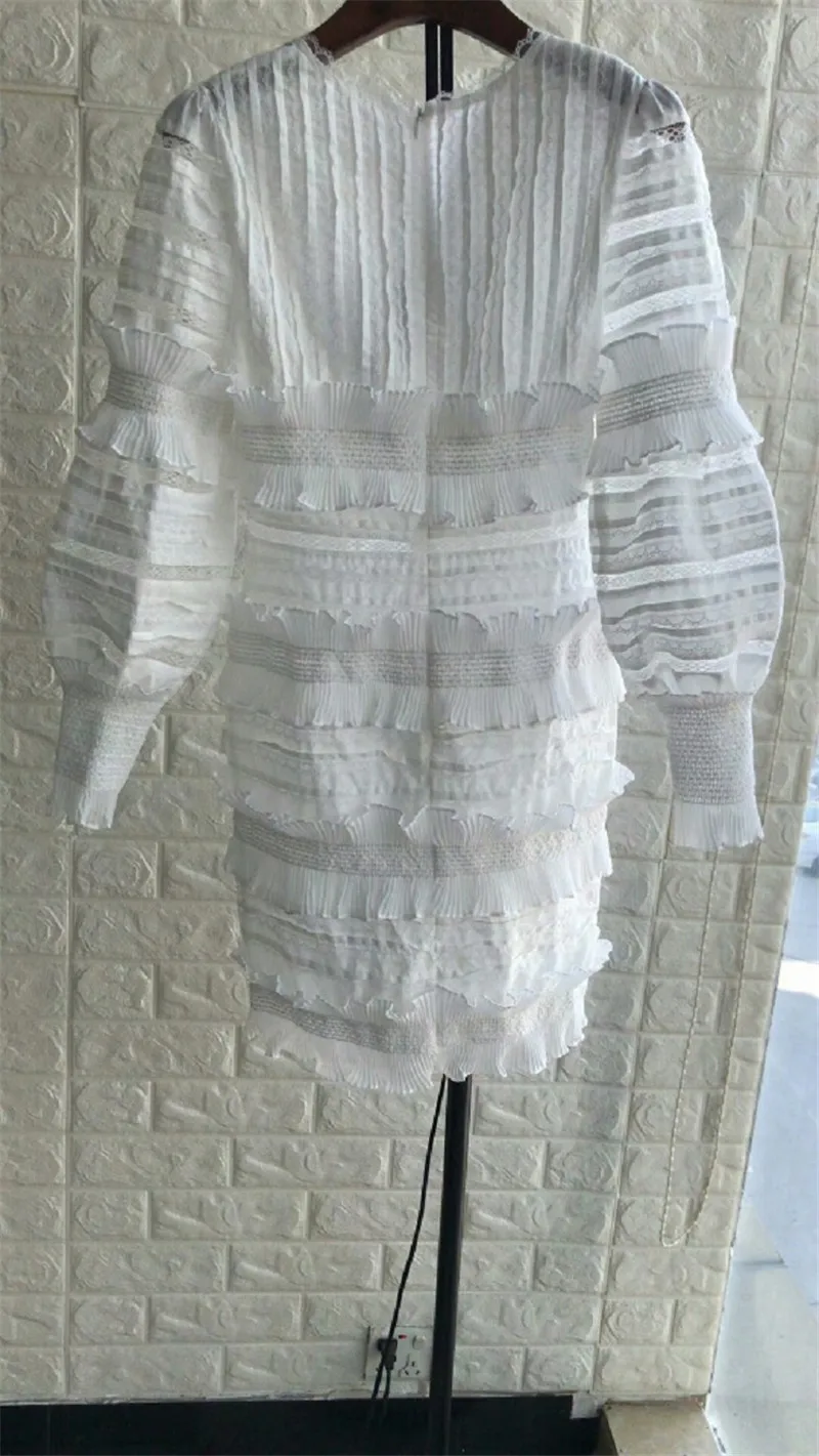 Summer Dress 2019 Women White Long Sleeve Boho Lace Embroidery Pattern Mini  Dress Vestidos (6)