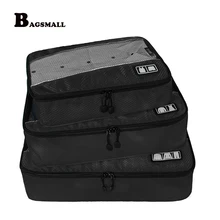 BAGSMALL מארגני ביגוד 3 יח'סט קוביות אריזה לנשימה מותג מזוודה תיק שקיות מטען נסיעות עבור מכנסיים חזיית חולצה