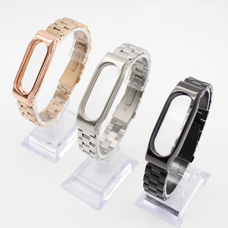 Для Xiaomi Mi Band 2 сменный ремешок плюс металлический из нержавеющей стали для