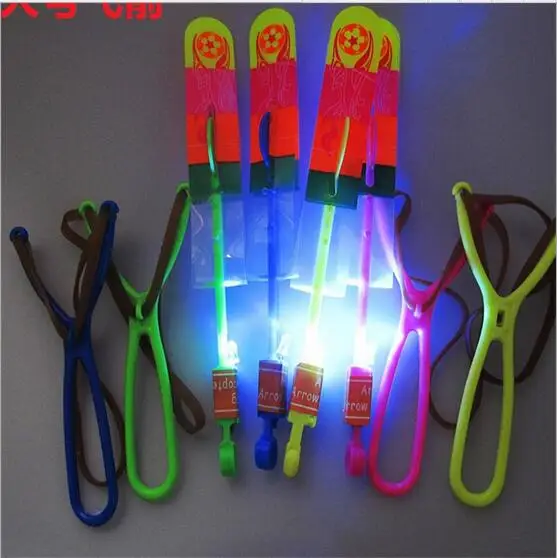Blue Light Large 21cm 4 Colors LED Light Slingshot Elastic Arrow Rocket