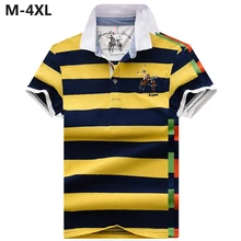 Мужские футболки поло рубашки мужские летние полосатые рубашки поло с коротким рукавом хлопковый Повседневный для мужчин футболки с лацканами модные тонкие мужские топы
