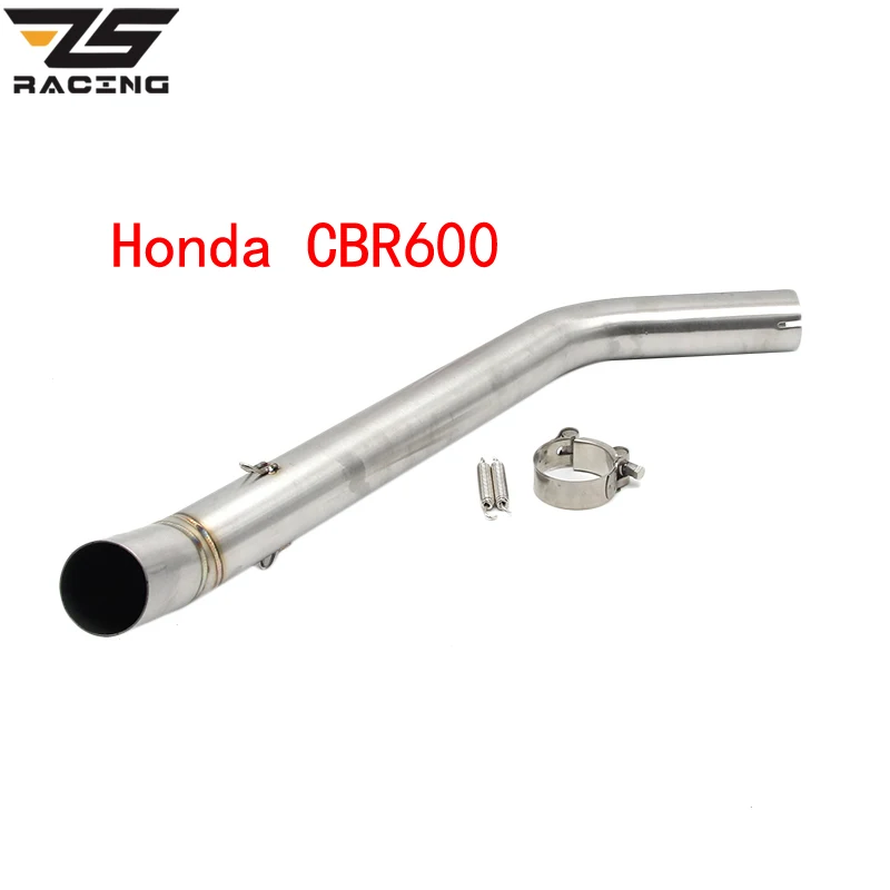 ZS Racing slip en motocicleta escape miodified muffer escape moto medio tubo de enlace acero inoxidable para Honda CBR600