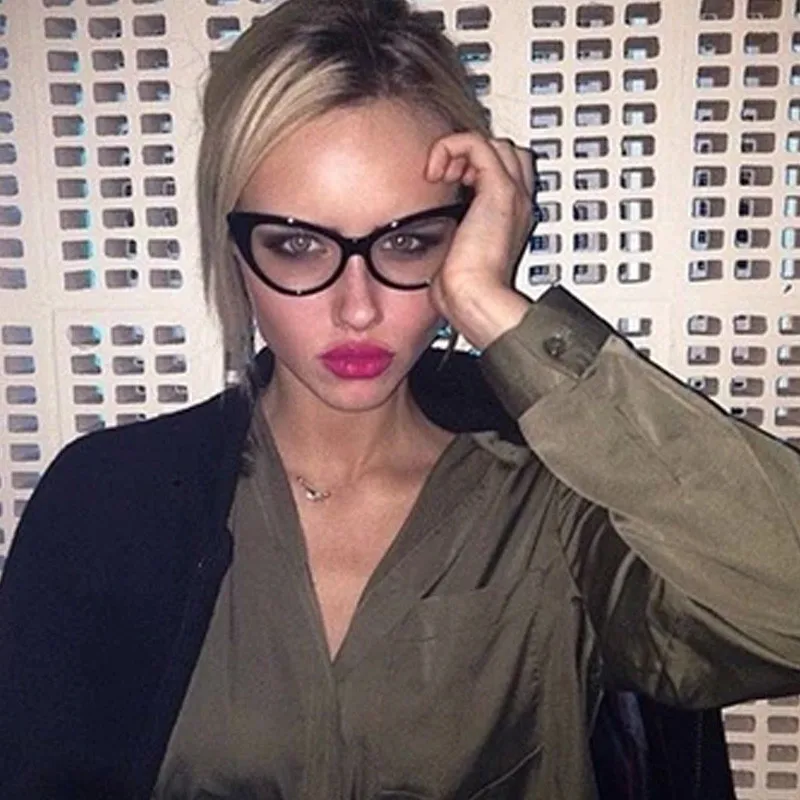 2019 New Sexy Cat Eye Optical Glasses Women Transparent Eyewear Brand Designer Vintage Clear Eyeglasses Optical Frame oculos