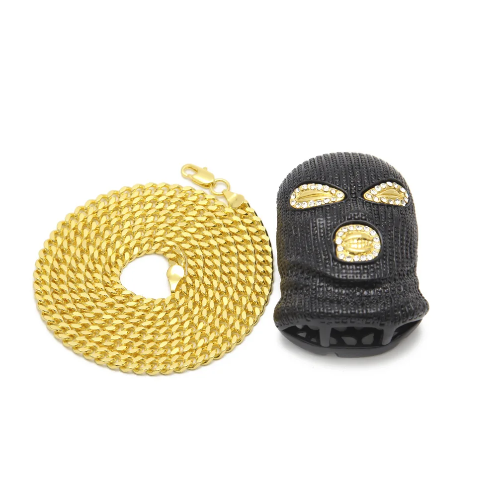 Золотой цвет, Мужская хип-хоп Супер крутая черная подвеска в масках, ожерелье, модная новинка, подвески, ожерелья для мужчин, s хип-хоп ювелирные изделия, подарки