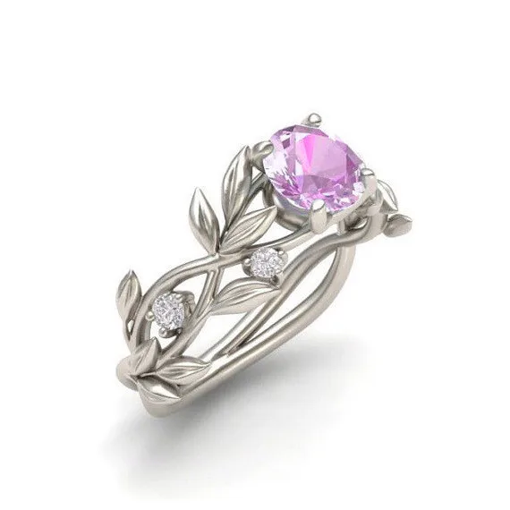 Горячее предложение, женское серебряное обручальное кольцо, дизайн в виде листьев, роскошное кольцо с кубическим цирконием, ювелирное изделие, подарок Anillos#25