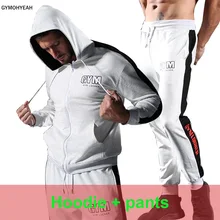 GYMOHYEAH, модный мужской спортивный костюм, пуловер с капюшоном, толстовка, штаны, длинная уличная одежда, мужская спортивная одежда с принтом, мужские наборы