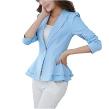Buy TFGS Jacket Blazer Women Suit Foldable Long Sleeves Lapel Coat Candy Color Blazer Single Button Blazers Jackets Free Shipping