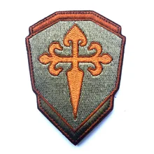 Нашивка с крестом в стиле Санта-Клауса. Тактические заплатки на крючке. Мягкая Вышивка для пальто на заказ