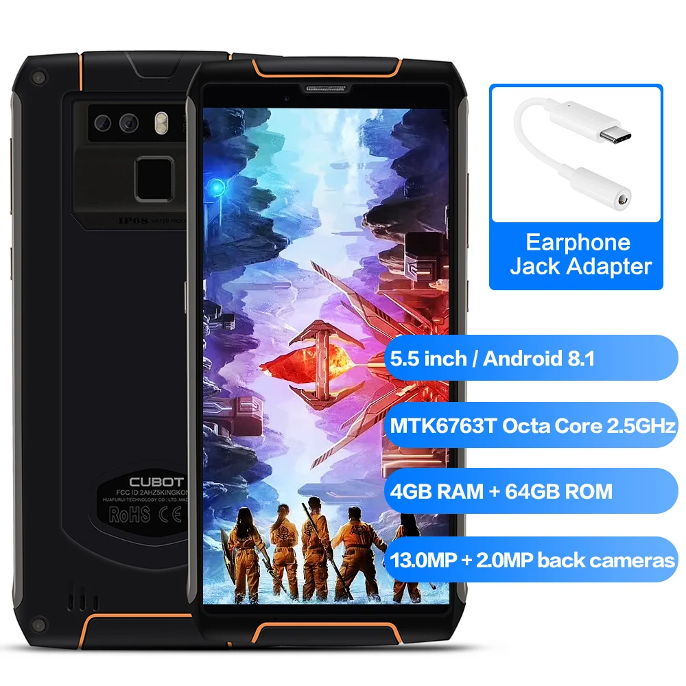 Cubot King Kong 3 водонепроницаемый смартфон с IP68 Android 8 1 4 ГБ 64 MT6763T Восьмиядерный Сотовая