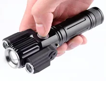 Инструмент для выживания на открытом воздухе, алюминиевый сплав, водонепроницаемый светильник-вспышка, многоцелевой светильник с тремя головками, в форме самолета, Lanterna