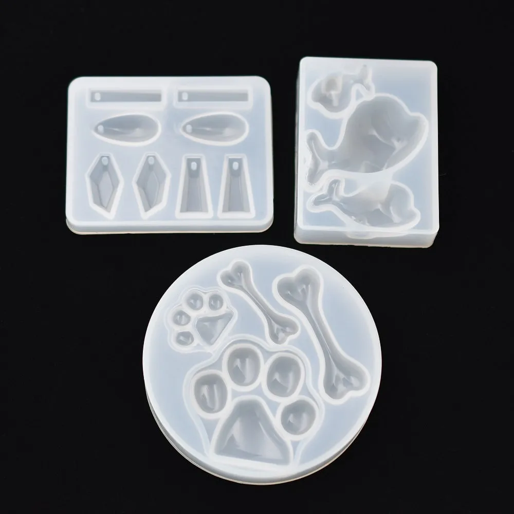 

SNASAN Dolphin Bone Stone Bear Silicone Mold Pendant Resin Silicone Mould Handmade DIY Jewelry Making Epoxy
