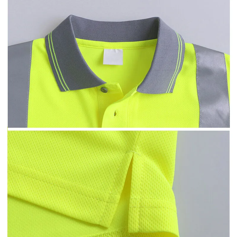 Hi vis футболка рабочая одежда спецодежда сухая футболка с коротким рукавом отражающая рубашка безопасности