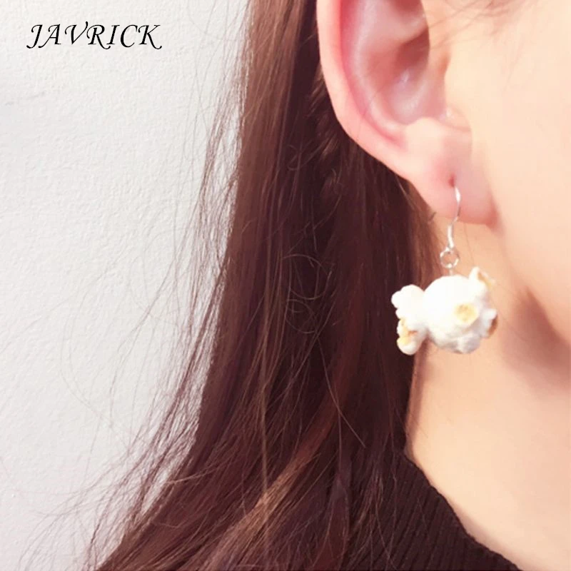 

Funny Popcorn Fried Chicken Food Drop Earrings Women Creative Fashion Jewelry