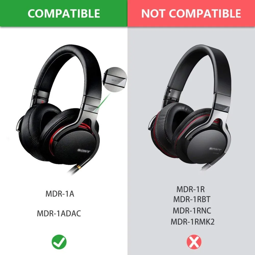 Protein Leather SONY MDR 1A 1A DAC 1A BT MDR 1A DAC BT Headphones Replacement Ear Pads Cushion Cups Cover Earpads Repair Parts
