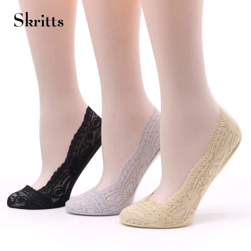 Skritts 3pair Summer Sexy Lace Ankle Socks Liner Socks for Women Low