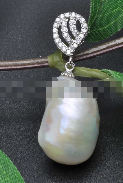 

Jew3116 White Baroque Keshi Reborn Natural Pearl Pendant