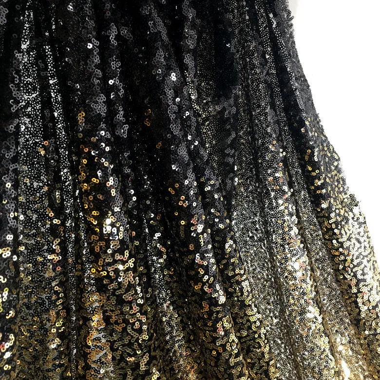 

Gold Black Gradient Sequin Fabric Christmas Fabric Glitter Mesh Fabric Telas Textile Fabric Meter 2018 INS Hot Shabby Chic