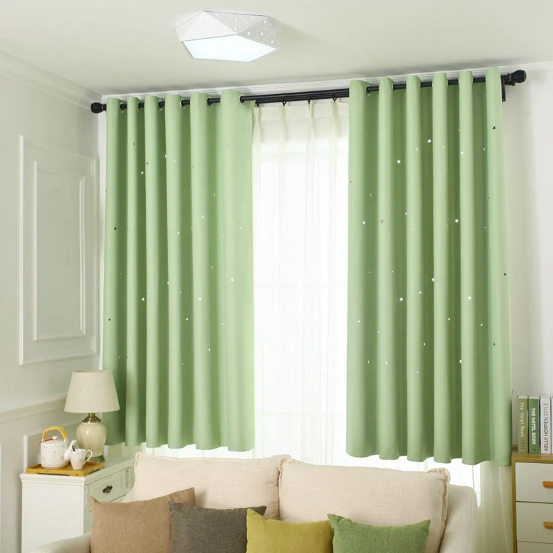 Brillante estrellas niños tela Cortinas para niños niño niña dormitorio Salón Azul/Rosa Blackout Cortinas moda Durable Cortinas
