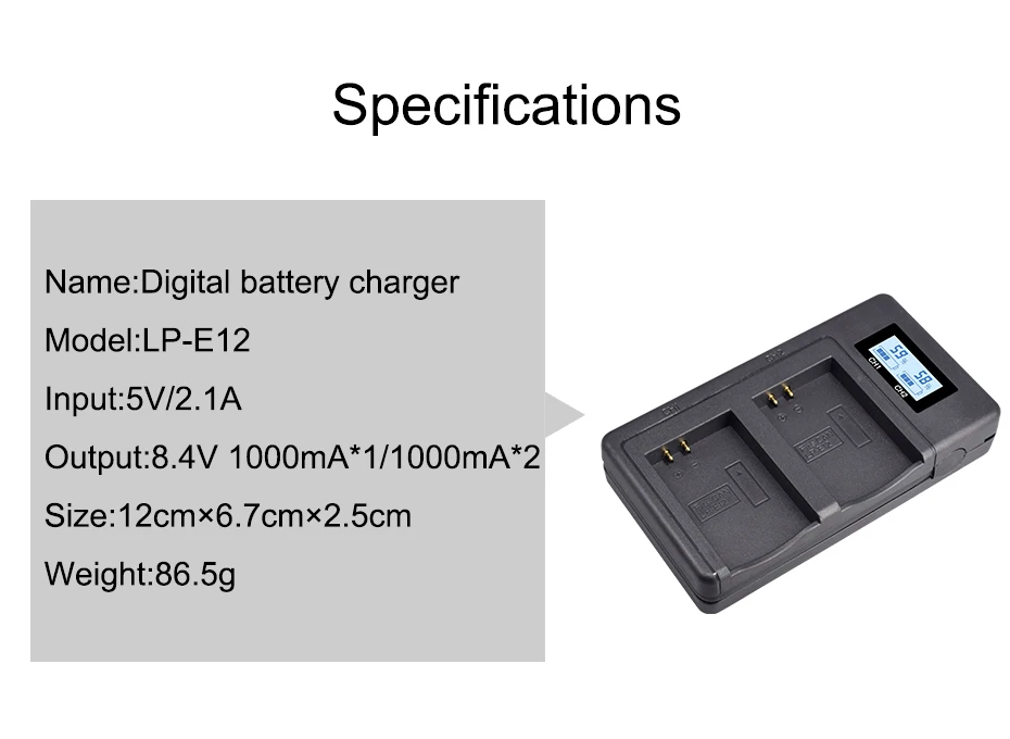 3 шт. AKKU LP-E12 LPE12 LP E12 Аккумулятор 7,4 В 1800 мАч+ 1 USB зарядное устройство с ЖК-дисплеем для Canon EOS M10 M100 M2 100D Kiss X7 Rebel SL1