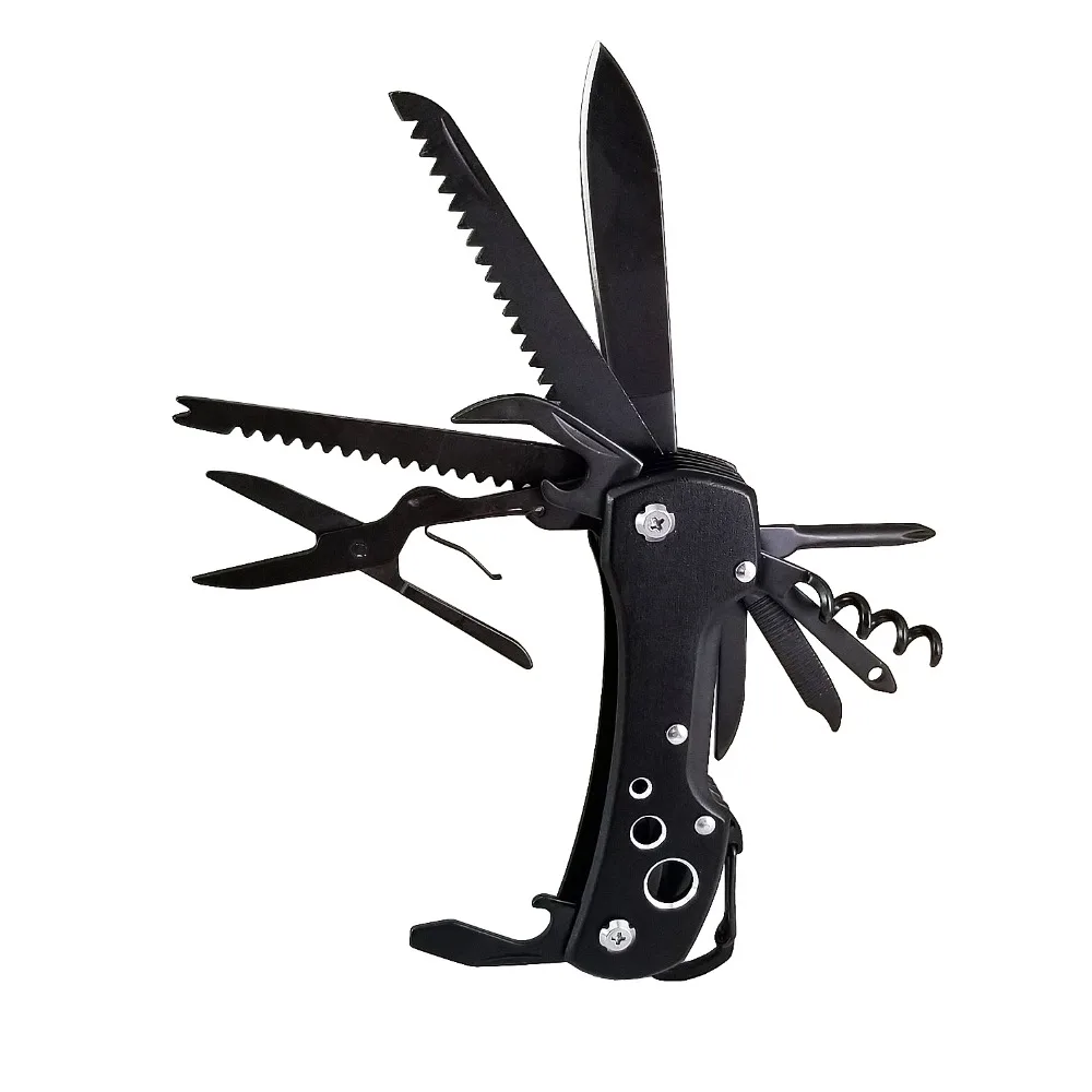 

Multi Purpose Combination EDC Tool Utility Pocket Knife Hiking Camping Multi tool Bottle Opener Screwdriver Punch Thread Loop