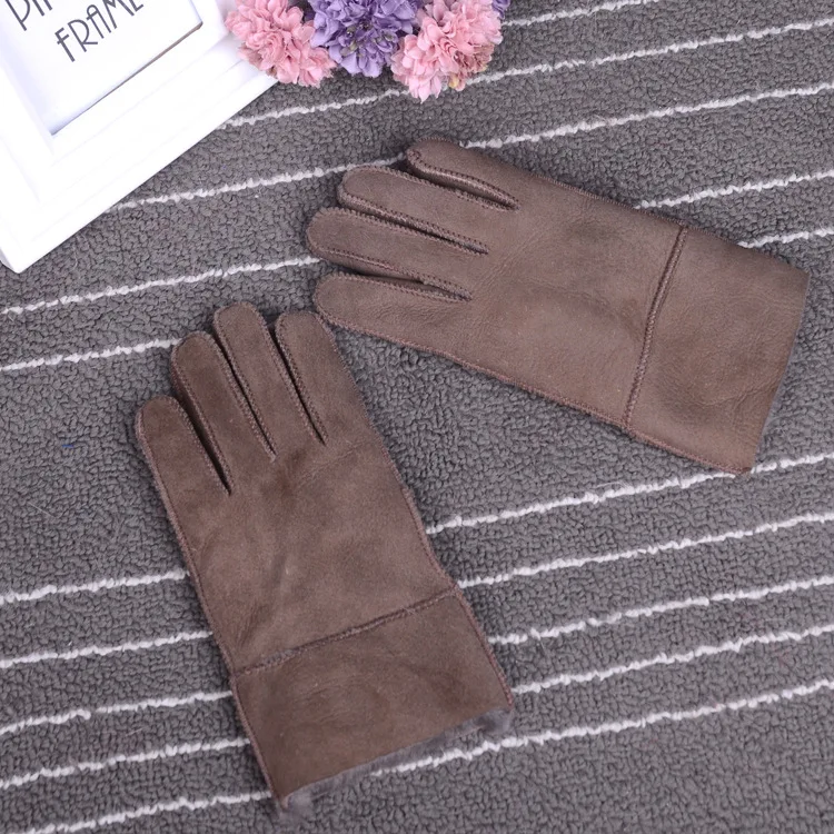 Зимние перчатки, детские перчатки с натуральным мехом для детей, толстые кожаные перчатки с кроличьим мехом, шерсть, Детские российские теплые перчатки с пятью пальцами