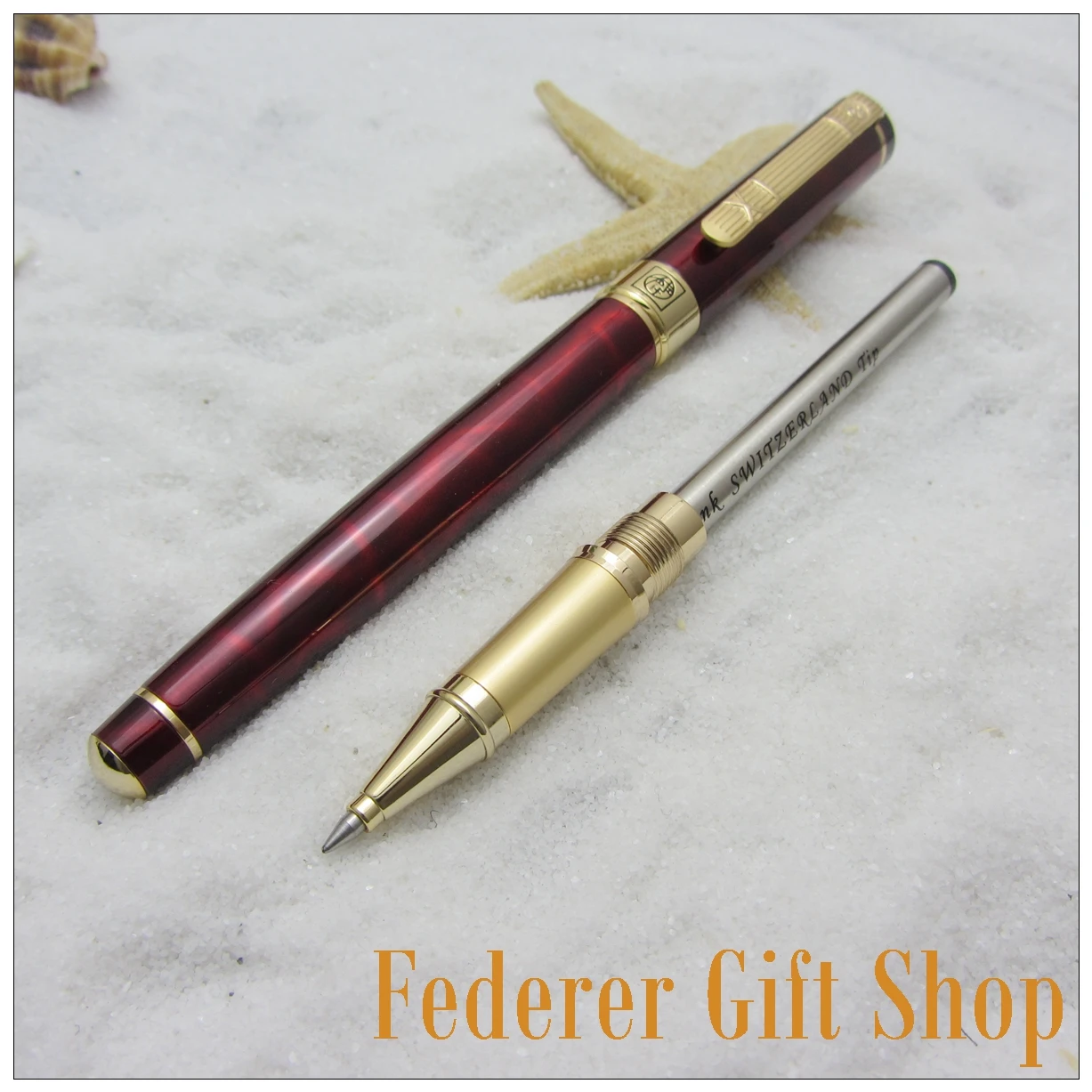 Caixa de Metal Presente do Negócio de Luxo Picasso Real P902 Série Cavalheiro Ágata Vermelha Caneta Roller Ball Caneta Esferográfica Caneta 7 High Quality ballpoint pen