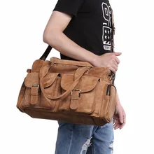 Мужская сумка-мессенджер из натуральной кожи высокого качества, модный мужской портфель, сумки для ноутбука, сумка через плечо, сумки унисекс