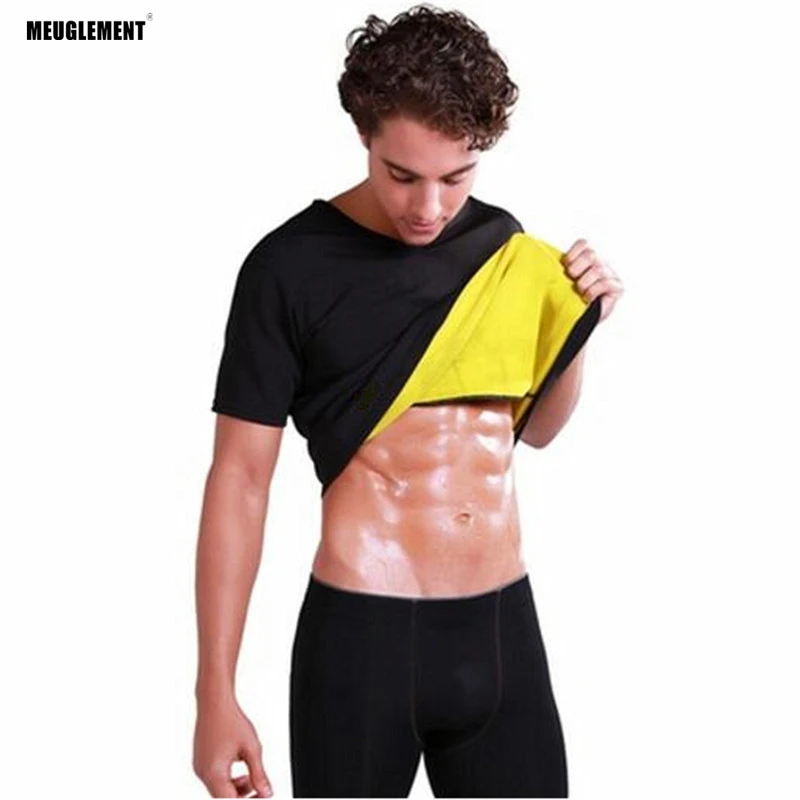 

2018 Men's Thermal Body Shaper Slimming Hot Shapers Compression Slim Shirt Neoprene Waist Trainer Body Shaper Slim Vest T-Shirt
