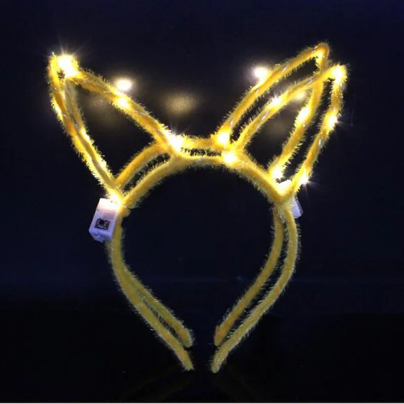 1 шт. красочный тиара корона принцессы светодиодный мигает повязка на голову для детей и взрослых осветить аксессуары для волос Rave сверкающие принадлежности для вечеринки - Цвет: yellow bunny