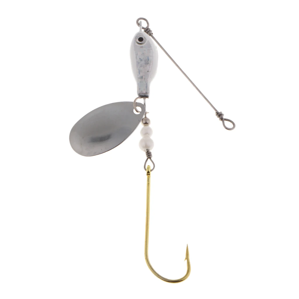 19g Metal Sequins Spinner Fishing Lure Pike Salmon Bait Bass Trout Lead Fish Lure Barbed Hook Spinnerbaits 