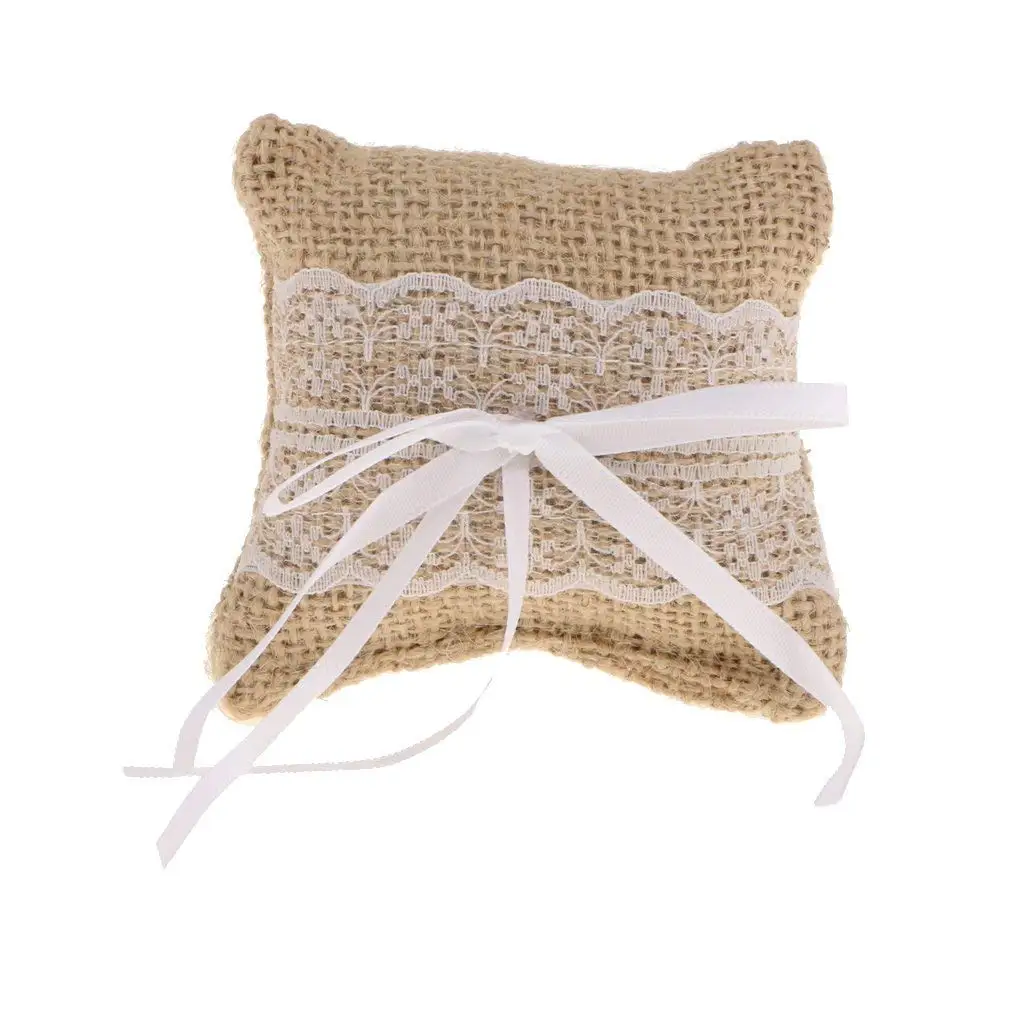 

Door Cushion Ring in Burlap Lace Decor for Wedding