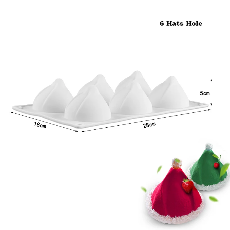 Форма для торта, мусса, силиконовая форма для выпечки, французская форма для десерта, круглая форма сердца, форма для выпечки, инструмент для украшения торта - Цвет: 6 Hats Hole