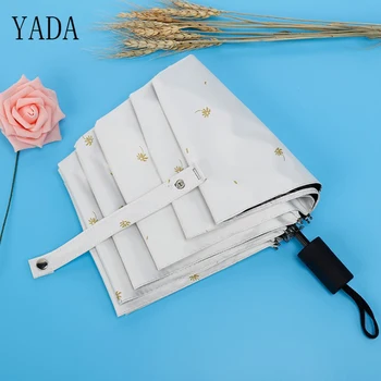 

YADA Custom Small Flowers Charms Folding Umbrella Rain Women uv High Quality Umbrella For Womens brand Windproof Umbrellas YS127