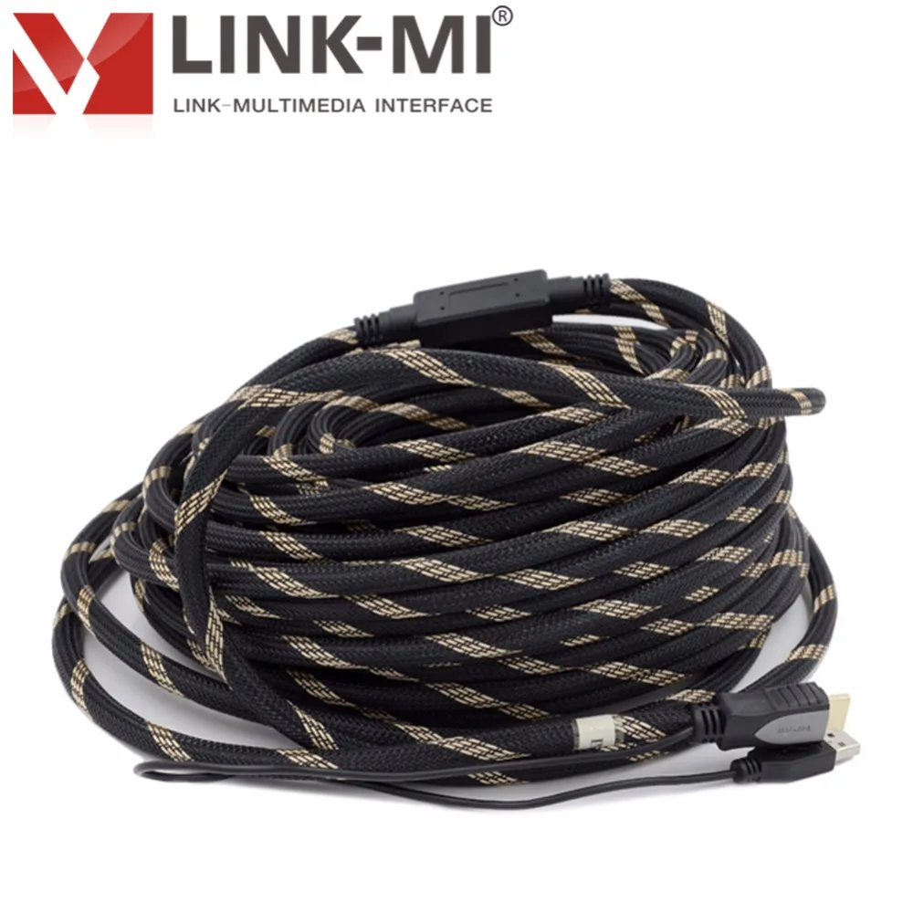 LINK-MI LM-HIC высокое качество и высокая скорость HDMI длина кабеля 20 М full HD 1920*1080 p HDMI 1,4 в Male-Male усилитель сигнала чип