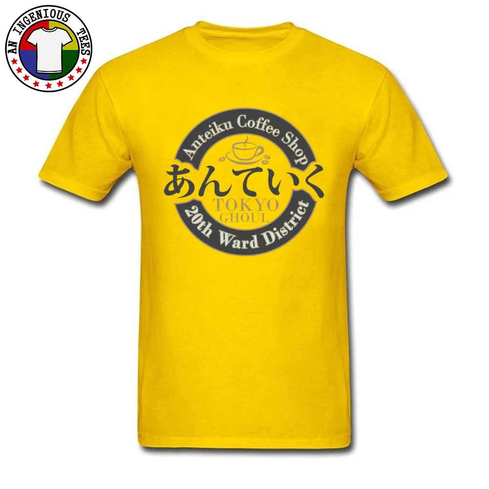 TOKYO GHOUL 7212 Party T Shirt Short Sleeve for Men Cotton Fabric Summer Fall Crew Neck T Shirts Casual Tee-Shirts Cute TOKYO GHOUL 7212 yellow
