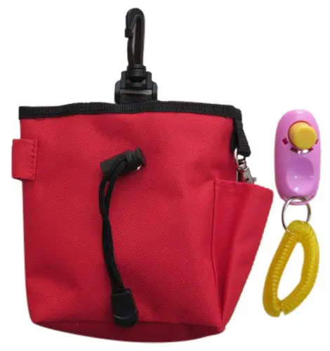 Dog Daze Pets Clix Treat Bait Small Bag with Training Clicker Dogs Reward Snacks Pouch Interactive Waistbag for Dogs Owner