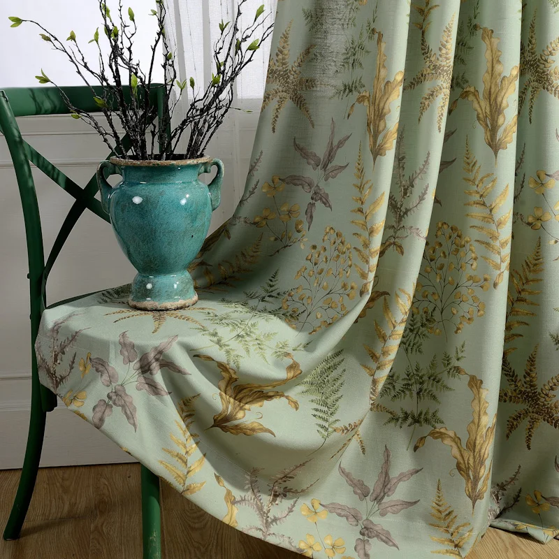 

QANHU Top Quality Flower Curtain Polyester/Cotton Bedroom Blackout Curtains for the Living Room A-10