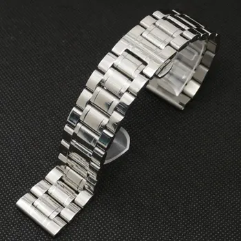 

19mm Solid Stainless Steel Quartz Wrist Watch Band Strap Push Button GD013619