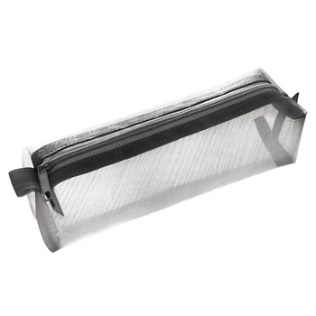 

Square three-dimensional pen bag nylon mesh square pen bag student bag test pen bag office supplies desk storage