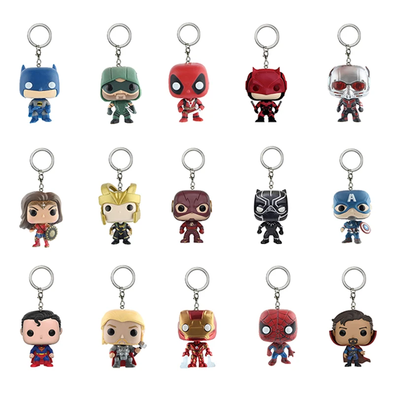 

Marvel Infinity War Super Hero Series Key Chain Batman Deadpool Wonder Woman Thor Iron Man Action Figure Toy Doll With Box