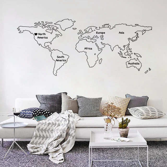 Quadro Mappa Del Mondo 3 Pezzi Rosa Grigio 120x80 Cm – Runa Art – Decorazione Murale In Tela Non Tessuta - 2