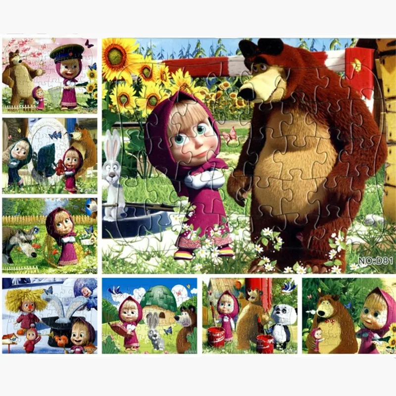 

Paper flat Jigsaw Puzzles Toys For Children Masha And Bear despicable me puzzle Educational kids toys