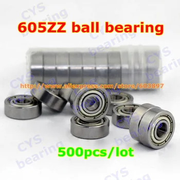 

500pcs /lot 605ZZ 605ZZ 5X14X5mm 5*14*5mm 605-2Z radial shaft ball bearing