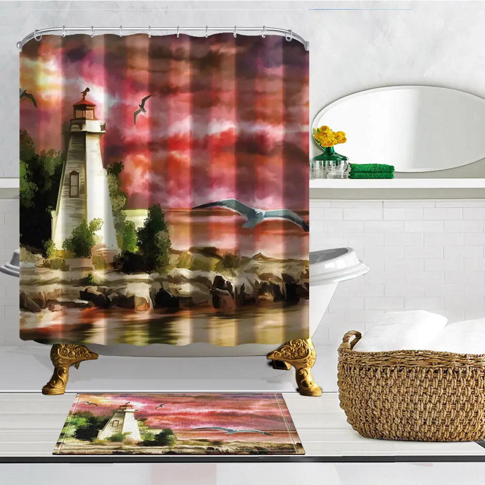 Цветочные занавески для душа картина кирпичная стена цвет занавески для ванной художественный дизайн домашний Декор водонепроницаемый и устойчивый к плесени с крючками - Цвет: C-123