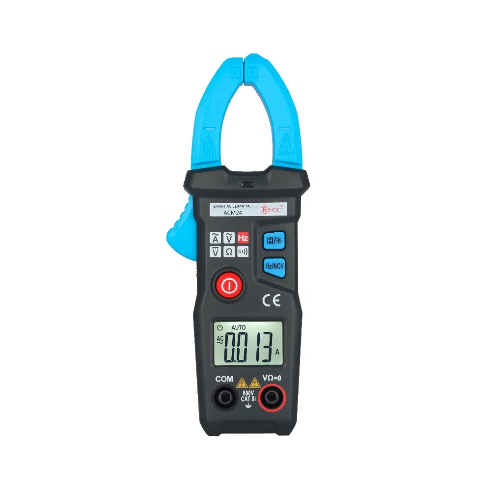 

Auto Range Digital AC Current Clamp Meter New Technology Intelligent Multimeter NCV Frequency Tester Bside ACM24