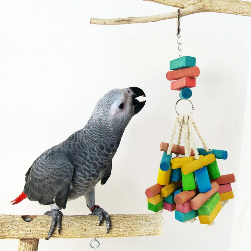 

1pcs Large Parrot Chew Toy for Bird Macaw African Greys Cockatoo Budgies Parakeet Cockatiel Conure Lovebirds Cage Wood Toy New