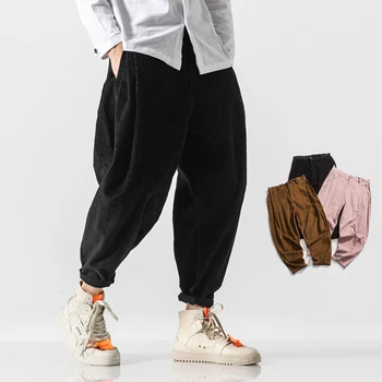 

Winter New Corduroy Pants Men Warm Fashion Solid Color Casual Trousers Man Streetwear Wild Hip Hop Loose Harem Pants M-5XL